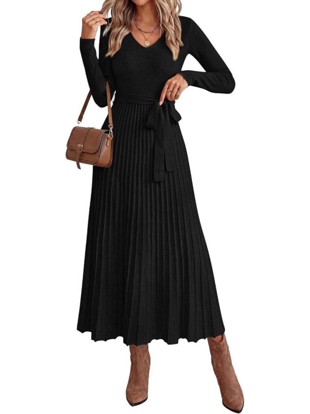 Chic Women's Fall Maxi Long Sleeve Sweater Dress - Cozy, Stylish & Versatile